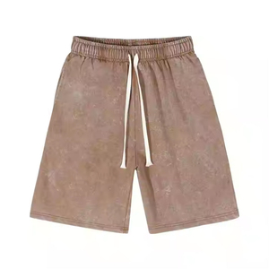 Men Acid Wash Summer Set Breathable Vintage Washed Clothing Matching <b>Top</b> And Shorts Perfect For <b>Walking</b> Running Casual Wear - Product Image 4