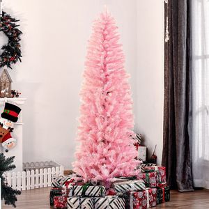 Albero di natale artificiale a matita rosa 6ft con funzione aperta automatica per decorazioni per feste domestiche - Product Image 2