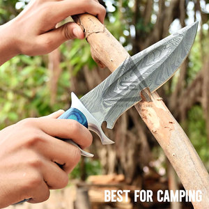 Couteaux Bowie de chasse en acier inoxydable de haute qualité avec manche en bois, personnalisables OEM, design unique, faible MOQ - Product Image 5