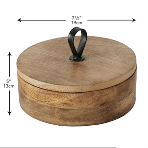 Pot en bois durable avec couvercle naturel de qualité supérieure Logo personnalisé Options disponibles Idéal pour servir des repas Fournisseur parfaitement économique - Product Image 2