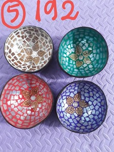 High Quality <b>Coconut</b> <b>Shell</b> Bowl Handcrafted Painted MOP Inlay Custom Pattern Eco Friendly Bowl Vietnam Factory Supply Export - Product Image 5