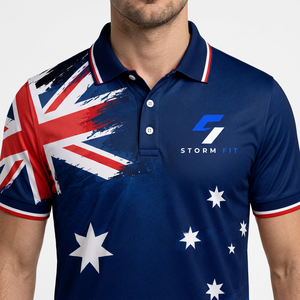 Camiseta Personalizada Unisex con Estampado de la Bandera Australiana, Manga Corta, Secado Rápido, Transpirable, Estilo Urbano, Corte Regular, Transferencia Térmica - Product Image 4
