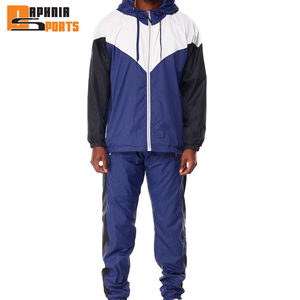 Ensemble de survêtement pour homme personnalisé, imperméable, respirant, à séchage rapide, coupe-vent, en polyester/nylon, style streetwear, pantalon de survêtement, veste zippée - Product Image 1