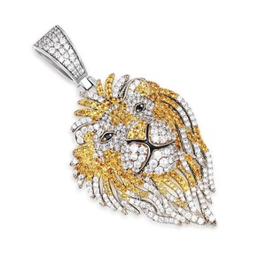 Hip Hop Lion Head Pendant Necklace Iced Out 925 Silver Pendant Animal Lover Pendant Rapper Bling Pendant Pass Diamond <b>Tester</b> - Product Image 5