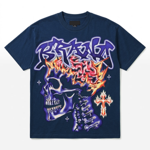 Camisetas de Hombre Estampadas de Manga Corta con Cuello Redondo, a la Moda, con Logotipo Personalizado, de Tela Gruesa, en Oferta - Product Image 1