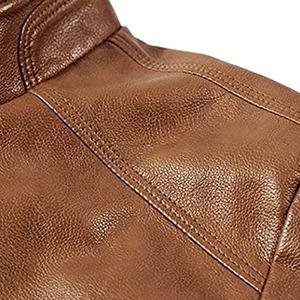 Chaquetas de cuero de invierno fabricadas en fábrica por un fabricante profesional, en oferta, con cuello alto, de piel de vaca y lona, diseño ODM para hombre. - Product Image 5