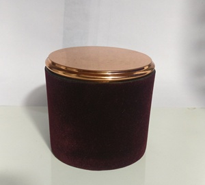 กระปุกเทียนหนังเทียมพร้อมฝาสีโรสโกลด์ - Product Image 2