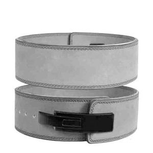 Cinturón de levantamiento de pesas de cuero resistente con hebilla de palanca y soporte ajustable para la espalda, ideal para culturismo y entrenamiento de powerlifting. - Product Image 5