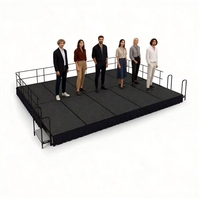 Kit de scène d'angle léger en aluminium et contreplaqué 12'x12' à haute capacité de charge, facile à assembler pour mariages, spectacles de DJ, spectacles scolaires