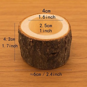 Wood Tea Light Holder <b>Set</b> Round Handmade <b>Candle</b> Holder for Home Decoration - Product Image 4