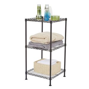 Scaffalatura a 3 Ripiani in Filo Metallico Nero, Robusta e Regolabile, per Soggiorno e Bagno, per Conservare Vestiti, Scarpe, Borse, Alimenti, Spezie, Attrezzi - Product Image 4
