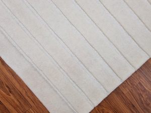 pure white Abstract Geometric Wool Rug Handmade Minimalist <b>Carpet</b> Holiday Gift Home Decor Christmas Gift for Picnic - Product Image 4