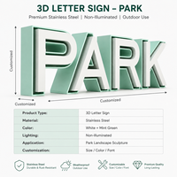 Grandes lettres décoratives publicitaires en acier inoxydable 3D avec finition thermolaquée pour hôtels, magasins et centres commerciaux
