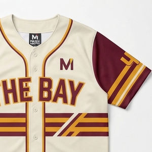 Camiseta de Béisbol Sublimada Personalizada con Nombre, Número y Gráficos, Cierre Completo con Botones, Ropa Deportiva al por Mayor de China - Product Image 2