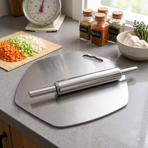 Tabla de cortar personalizada de acero inoxidable para preparar alimentos, cortar verduras, frutas, etc. - Product Image 1