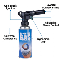 Chalumeau d'extérieur coupe-vent Orangegaz, pistolet d'allumage universel pour cartouches de gaz, allumeur haute puissance pour barbecue et dessoudage