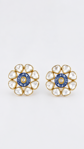 Pendientes de Plata 925 de Lujo con Acabado en Oro, Cristal Floral y Esmalte, Elegantes y Cuadrados, Ideales para Novias - Product Image 2