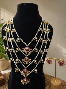 Ensemble collier et boucles d'oreilles en argent sterling 925 avec moissanite Advik Rani pour femmes, bijoux de mariée indiens, fabricant en gros - Product Image 6