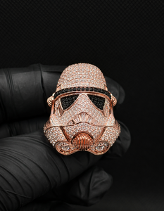 VVS1 <b>Diamond</b> 14K Gold Plated Iced Out Soldier Helmet Engagement Wedding <b>Ring</b> Full <b>Diamond</b> Warrior Mask for Men - Product Image 3
