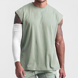 YITE High Quality <b>Men's</b> Sleeveless <b>Singlets</b> Oversized Blank Tshirt Custom Logo Fitness Sports Plus Size Gym Tank Top Knitted - Product Image 4