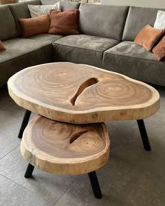 Table basse en bois contemporaine offrant un design épuré et une surface supérieure spacieuse - Product Image 1