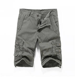 Pantalones Cortos Cargo para Hombre, OEM ODM, MOQ Bajo, Logotipo Personalizado, Impresión Serigrafiada, Estilo Urbano, Pierna Ancha, Rayón, 6 Bolsillos, Elásticos, para Playa, Capri - Product Image 3