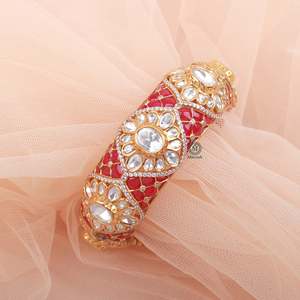 Parinika Polki Designer Fine Brass Imitation Casual Bangles Bracelet From India - Product Image 2