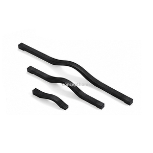 Poignées de meubles en métal noir minimalistes pour tiroirs, design durable - Product Image 1