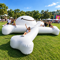 Grande Décoration Gonflable Géante Personnalisée en Forme de Crâne Souriant, Idéale pour Festivals, Événements et Expositions en Extérieur