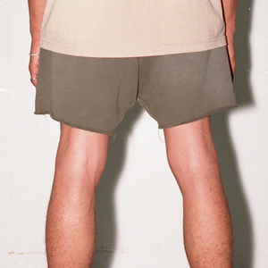 Men's Solid Color Cargo Shorts Mid Waist Elastic Waist Closure <b>Canvas</b> Material Casual Style Pockets Quick Dry Breathable Design - Product Image 4