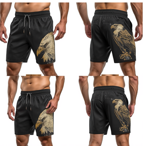 Pantalones Cortos con Estampado Gráfico de Águila Vintage a Precio de Mayoreo, Ropa Deportiva Informal para Hombre - Product Image 4