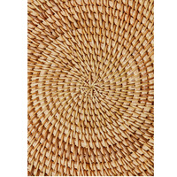 Ensemble de sets de table ronds en rotin avec sous-verres, style campagnard durable, 2 pièces pour les fêtes