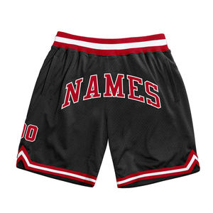Shorts de basket-ball en mesh noir pour homme, coupe ample, respirants, imprimé numéro 23, bordure rouge, streetwear, shorts de boxe en mesh, coupe ample - Product Image 3