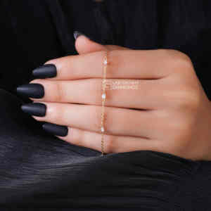 Pulsera de Cadena de Plata S925 de Lujo con Moissanita Redonda de Corte Brillante para Mujer, Calidad VS EF, Cinco Piedras, Regalo de Aniversario/Boda - Product Image 1