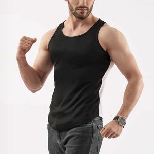 เสื้อแขนกุดคอกลมสำหรับผู้ชายสไตล์ลำลองระบายอากาศได้ดีชุดออกกำลังกายสีพื้นขนาดพลัสไซส์ - Product Image 3