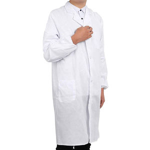 Factory Wholesale Unisex Medical Lab <b>Coat</b> White Long Sleeve Button Up <b>Doctor</b> Uniform with Multiple Pockets High Quality Custom - Product Image 4