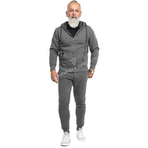 Survêtement en molleton de coton 100% personnalisé pour hommes avec fermeture à glissière logo poches latérales à capuche-Haute qualité pour l'hiver - Product Image 1