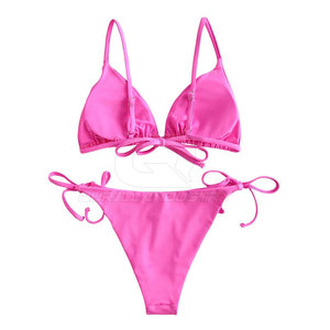 Conjunto de Bikini de Corte Alto Personalizado para Mujer, Dos Piezas, Traje de Baño Transpirable de Secado Rápido con Tela Elástica para Vacaciones en la Playa y Natación - Product Image 2