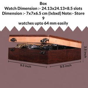 Premium 9-Slot Wooden Watch <b>Display</b> <b>Case</b> Handcrafted Men’s Watch Box,Vintage <b>Display</b> <b>Case</b> in Indian Rosewood, - Product Image 1