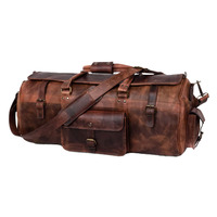 Sac de voyage en cuir véritable Royal Boxing - 20-36L - Sac de voyage écologique avec sangle réglable - Unisexe - Emballage personnalisable