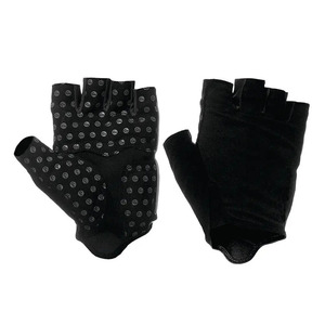 Gants de cyclisme mi-doigts unisexes d'été respirants en polyester et coton avec fermeture auto-agrippante – Design rouge, noir, gris - Product Image 3