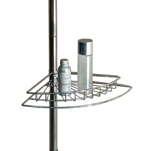 Estantes de almacenamiento de esquina montados en la pared multifunción ajustables de acero inoxidable con cestas de vidrio triangulares para toallas de baño - Product Image 4