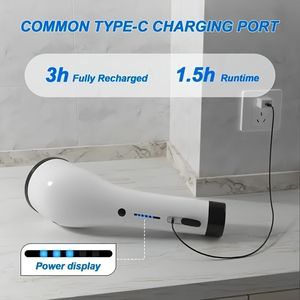 Cavo di ricarica USB-C spazzola doccia ricaricabile spazzola pulizia elettrica 8 testine sostituibili copertura 360 gradi 2 - Product Image 4