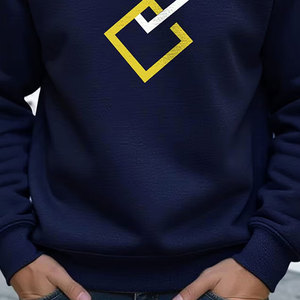 Sweat-shirt confortable pour homme, col rond, décontracté, nouveau imprimé, basique, en coton mélangé - Product Image 5