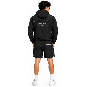Custom Nylon Windbreaker Shorts Set Tracksuit Lightweight <b>Zip</b> <b>up</b> <b>Jackets</b> and Shorts Two Piece Waterproof Men Windbreaker Suits - Product Image 2