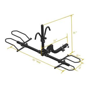 Porte-vélos arrière pliable pour 2 vélos, léger et durable, pour l'extérieur - Product Image 2