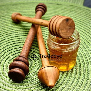 Tarro de Miel de Madera Artesanal de Primera Calidad con Cuchara, Ecológico, Apto para Lavavajillas, Ligero, de Tradebyd - Product Image 3