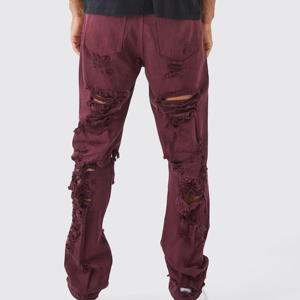 Pantalones Vaqueros Holgados Premium para Hombre, Corte Holgado, Color Único, Novedad 2026, Proveedor OEM ODM - Product Image 3
