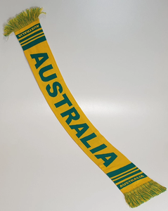Conjunto de Bufanda y Gorro Tejido Verde y Dorado de Australia para Hombre, Estilo Rayado Largo, Aislamiento Térmico, para Aficionados a Deportes de Invierno - Product Image 2