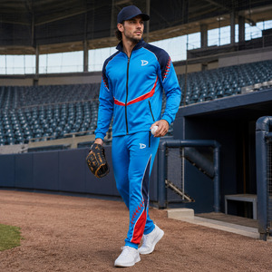 Baseball Training Uniform Set Full <b>Zip</b> Warmup Jacket With Tapered Ankle Pants Athletic Team Sportswear Bulk - Product Image 4
